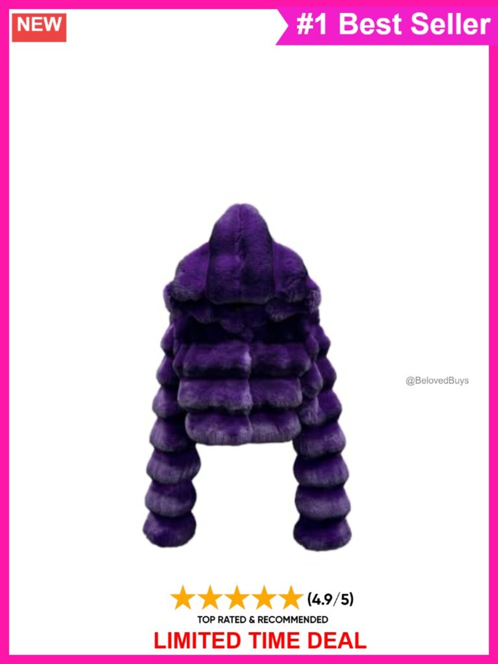 Faux Chinchilla Fur Cropped Puffer Jacket Hooded Women Coat